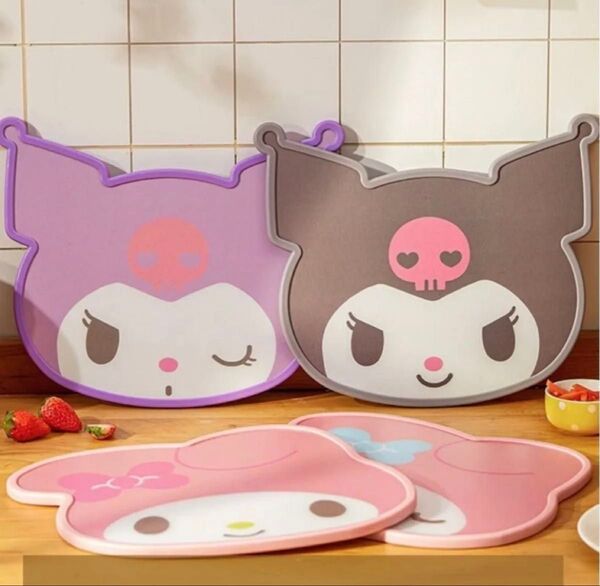 サンリオ クロミ 黒 フェイス型まな板 ダイカット キッチン