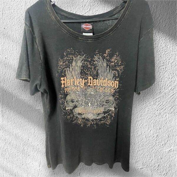 HARLEY DAVIDSON ハーレーダビッドソン ヴィンテージ スカル イーグルTシャツ Lサイズ