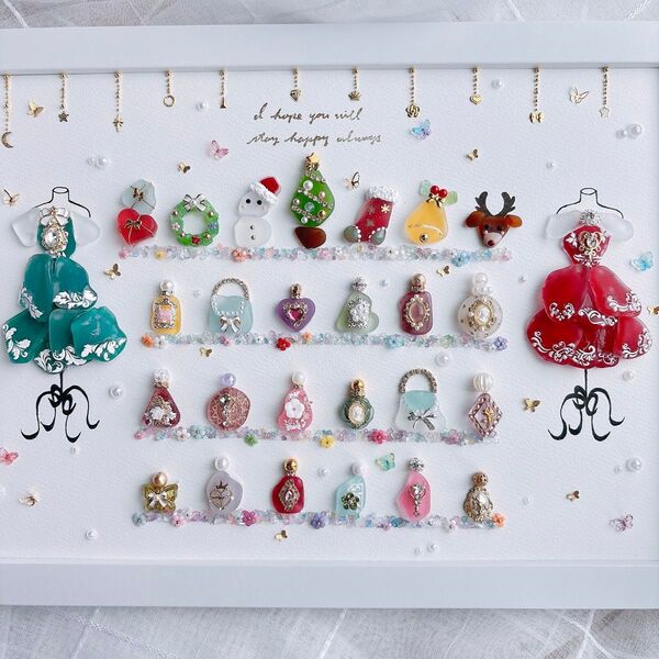 シーグラスアート 限定品 クリスマス ドレス インテリア 雑貨 プリンセス