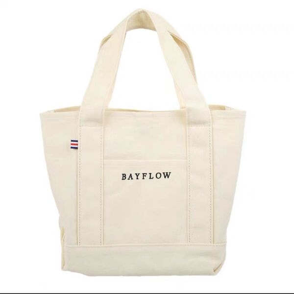 ベイフロー BAYFLOW 収納5ポケット ロゴトートバッグ ホワイト宝島社付録