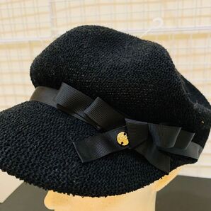 【未使用美品】ミッシェルマカロン キャスケット帽 ハット ベレー帽 レディース ブラック メッシュ
