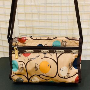 【未使用美品】 LeSportsac レスポートサック ショルダーバッグ 総柄 ナイロン 斜め掛け ベージュブラウン