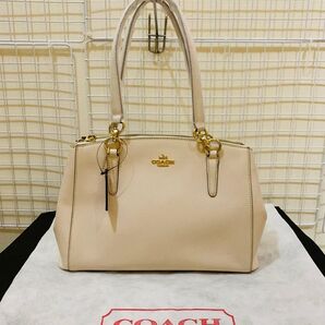 【未使用美品】 COACH コーチ ハンドバッグ トートバッグ レザー ホワイト