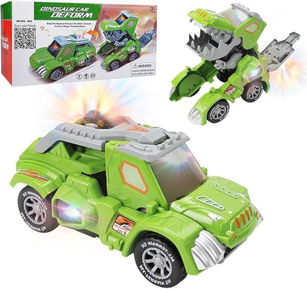 ラスト1点 最終お値下げ 恐竜変形ロボットおもちゃ車 自動変形 一体型