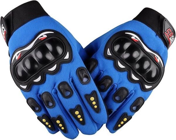 ラスト1点 美品 バイクグローブ 青 スマホ対応 バイク手袋 滑り止め付き