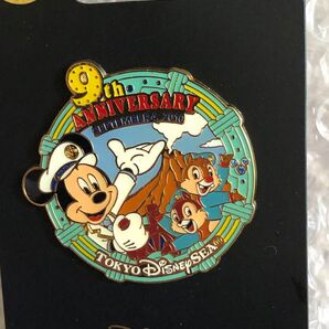 チップとデール ピンバッジ ディズニーシー 9周年ピンズ ディズニー チップ&デール プロメテウス火山 TDL