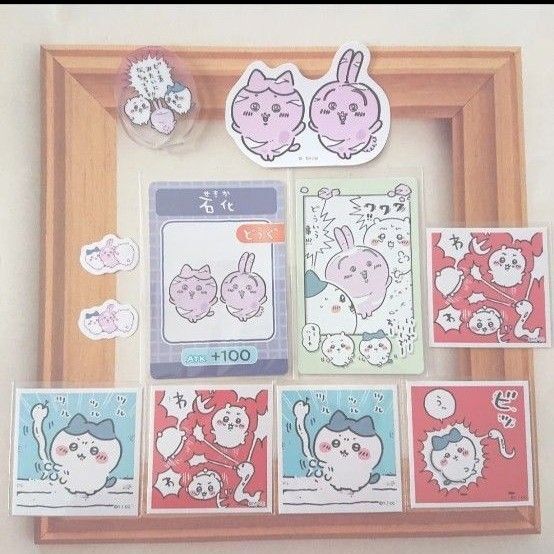 ちいかわ ハチワレ うさぎ スナップマイド コレクションカード あつめてシール ダイカットステッカー ピースシール 石化