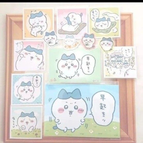 ちいかわ ハチワレ ブロマイド ダイカットステッカー あつめてシール 丸美屋ステッカー フレークシール ピースシール