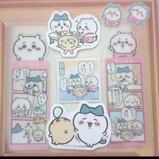ちいかわ ハチワレ ブックマークコレクション しおり ダイカットステッカー あつめてシール フレークシール