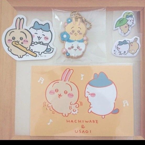 ちいかわ クッキーチャームコット ブロマイド ダイカットステッカー ぷくっとシール ハチワレ&うさぎセット