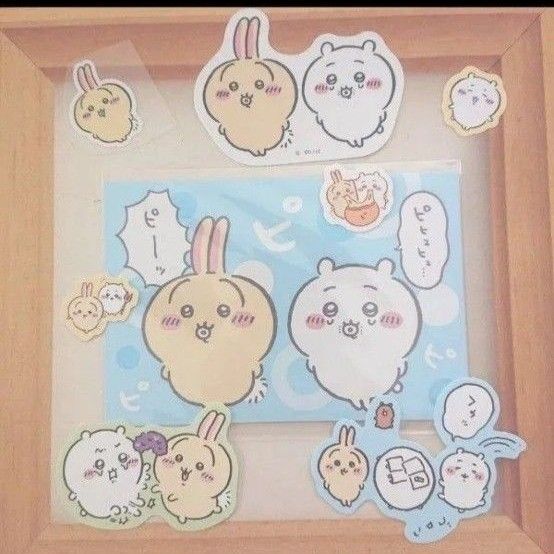 ちいかわ うさぎ ブロマイド ダイカットステッカー ピースシール フラットシール ちいかわ&うさぎセット