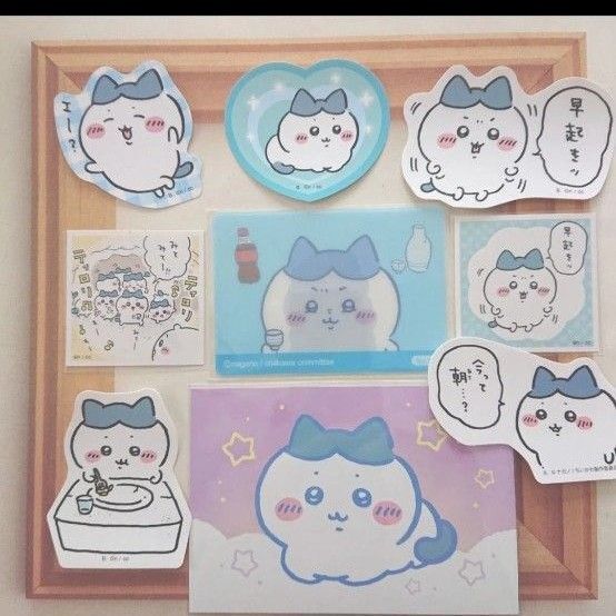 ちいかわ ハチワレ 報酬袋チェンジカード ダイカットステッカー5 ブロマイド あつめてシール ハチワレセット