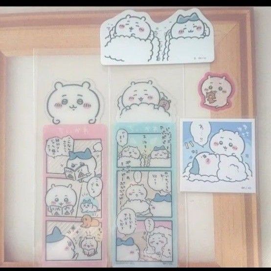 ちいかわ ハチワレ ブックマークコレクション しおり ダイカットステッカー フレークシール ちいかわ&ハチワレセット