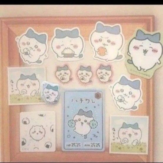 ちいかわ ハチワレ コレクションカード ダイカットステッカー あつめてシール ピースシール マシュマロシール