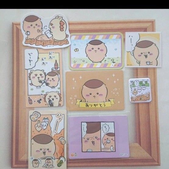 ちいかわ くりまんじゅう スナップマイド ダイカットステッカー5 あつめてシール コレクションカード 丸美屋ステッカー