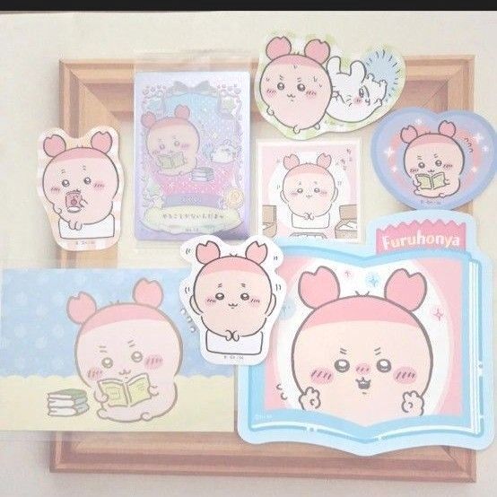 ちいかわ カニちゃん ダイカットステッカー5 ブロマイド あつめてシール ウエハースカード カニちゃん 古本屋 セット