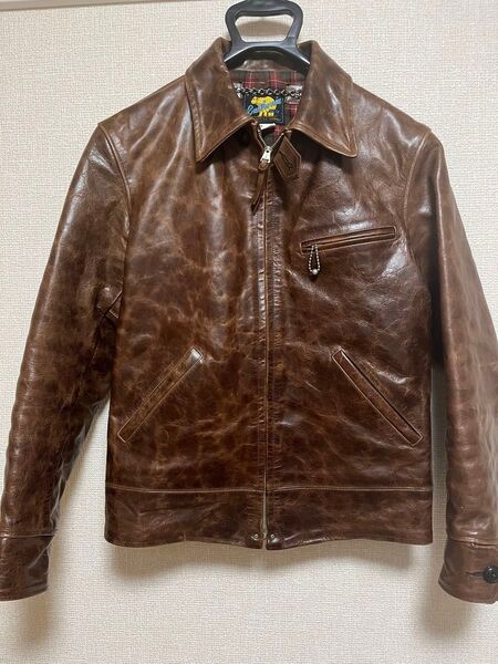 【ヴィンテージ】別注品レインボーカントリー シングルライダース ブラウン