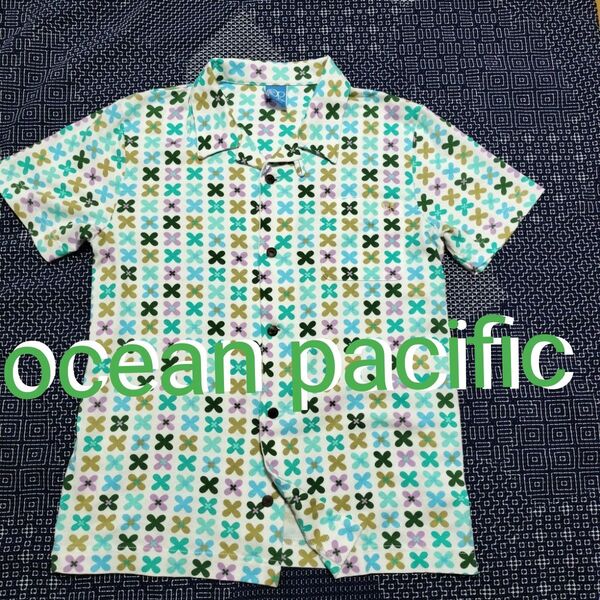 ocean pacific~オーシャンパシフィック メンズ半袖サマーシャツ アロハシャツ Мサイズ