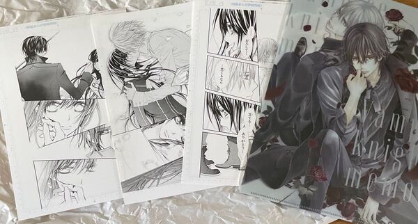 非売品 ヴァンパイア騎士 複製原稿 クリアファイル アニメイト限定 連動購入特典 名場面プレイバック複製原画Vol.3,4,7