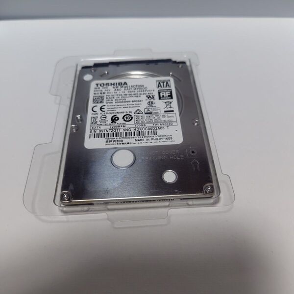 東芝製 TOSHIBA 2.5インチハードディスク HDD 500GB MQ01ACF050
