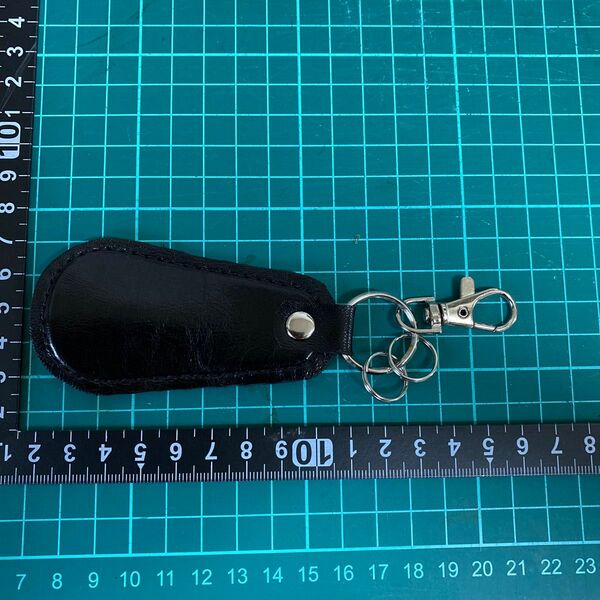 靴べらキーホルダー シューホーン 本革 レザー ハンドメイド ブラック 黒 携帯用靴べら キーリング ビジネス