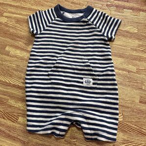 ロンパース カバーオール 子供服 ベビー服 ベビー 半袖 ボーダー ギャップ GAP