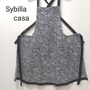 【美品】Sybilla casaシビラカーサ 幾何学模様エプロン