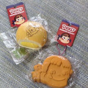 【未開封】スクイーズ ペコちゃん人形焼き風(小倉) ぺこちゃんのほっぺ(カスタード)ぷにぷに 不二家 サンリオ 2017希少