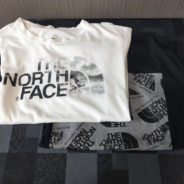 【セット】ノースフェイス tシャツ ビッグロゴ 白 黒 m