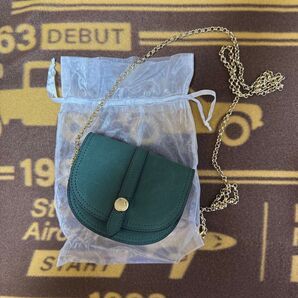 ミニショルダーバッグ グリーン チェーンバッグ