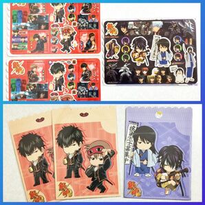 昔の銀魂グッズ★銀魂クリアシールコレクション★真選組2枚+攘夷志士1枚の計3枚+封筒3枚の合計6点セット(未使用品)Gintama