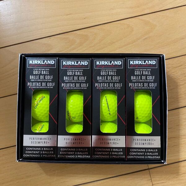 カークランド シグネチャー 3ピースゴルフボール 1ダース 12球 イエロー 新品