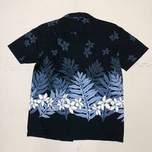 RJC アールジェーシー ハワイ製 アロハシャツ ガラシャツ 半袖シャツ S ブラック_画像2