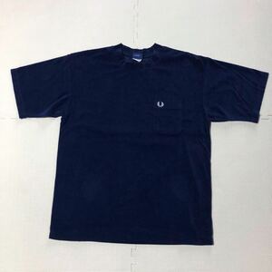 FRED PERRY Fred Perry velour pokeT short sleeves T-shirt L