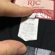 RJC アールジェーシー ハワイ製 アロハシャツ ガラシャツ 半袖シャツ S ブラック_画像5