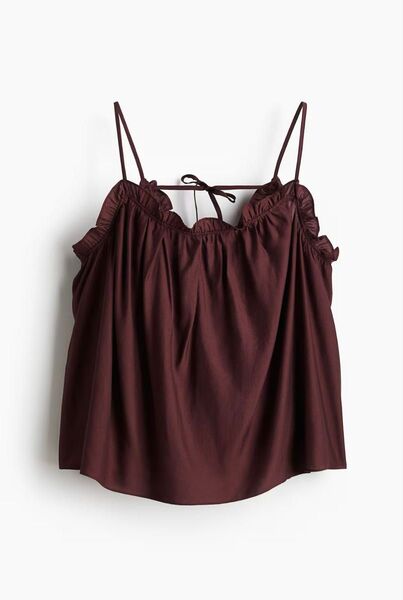 H&M フリルトリムキャミトップス リボン キャミソール トップス ブラトップ タンクトップ レース