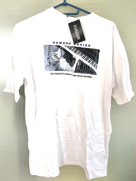 新品 新世紀エヴァンゲリオン 渚 カヲル 5分袖Tシャツ 白 Lサイズ 半袖Tシャツ カオル 晩夏物 サイズ変更可 匿名 送料無料