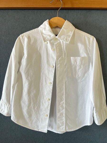 SHIPS KIDS オックスフォード ボタンダウン シャツ100cm white 白 コットン