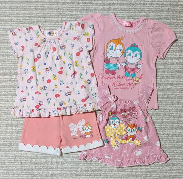 アンパンマン ドキンちゃん コキンちゃん チュニック Tシャツ パンツ 4枚セット