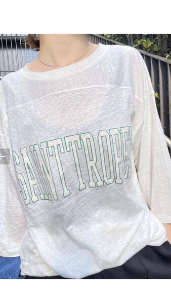 新品未使用Spick and Span リネンフットボールTシャツ