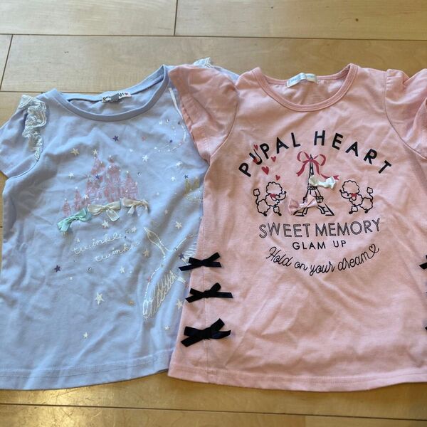 半袖Tシャツ 女の子 トップス キッズ 120 ピンク パープル