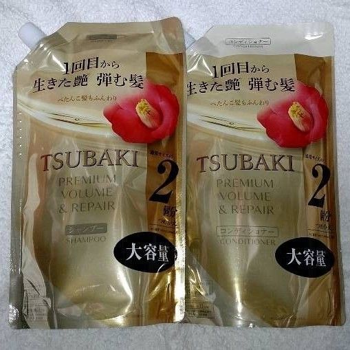 TUBAKI プレミアム ボリューム&リペア シャンプー 600mL ,コンディショナー 600mL 詰め替え用