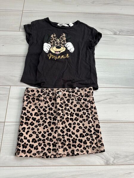 美品 H&M キッズ ミニーセットアップ 110cm