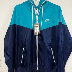 NIKE ナイキ ウインドブレーカー フルジップ フーディー ジャケット ネイビー×ブルー 2XL ナイロンジャケット