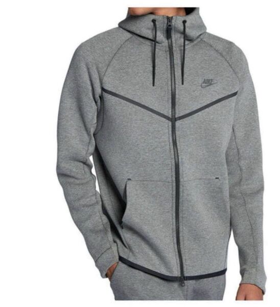 NIKE ナイキ グレーパーカー テックフリース フルジップ フーディ