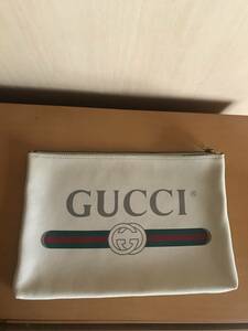  Gucci Portfolio 500984 leather clutch backhoe wide 