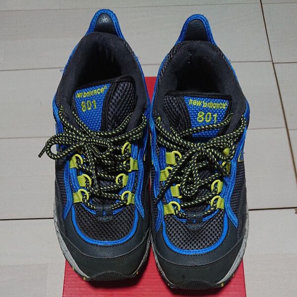 new balance 801 スニーカー ブルー ブラック イエロー 26.5