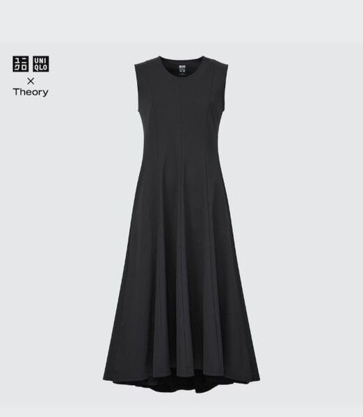 ウルトラストレッチ フレアロングワンピースノースリーブ Uniqlo Theory ポリエステル ブラック L