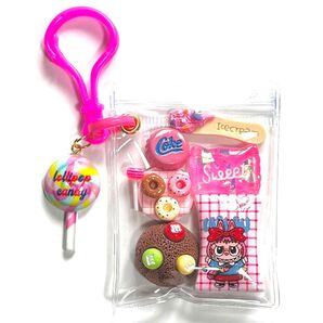 キャンディバッグ キーホルダー ガチャ詰めポーチ風 ラブブ ピンク