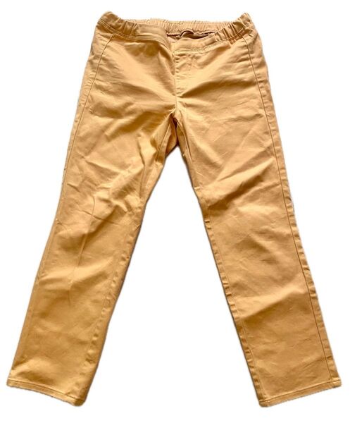 ユニクロ クロップドパンツ M ウエストゴム オレンジ 薄オレンジ カラーパンツ UNIQLO パンツ